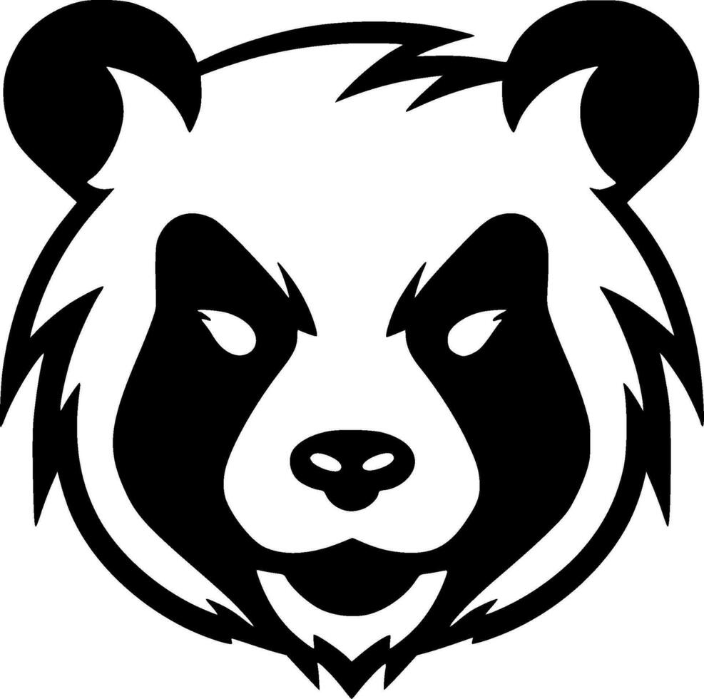 Panda - - schwarz und Weiß isoliert Symbol - - Vektor Illustration