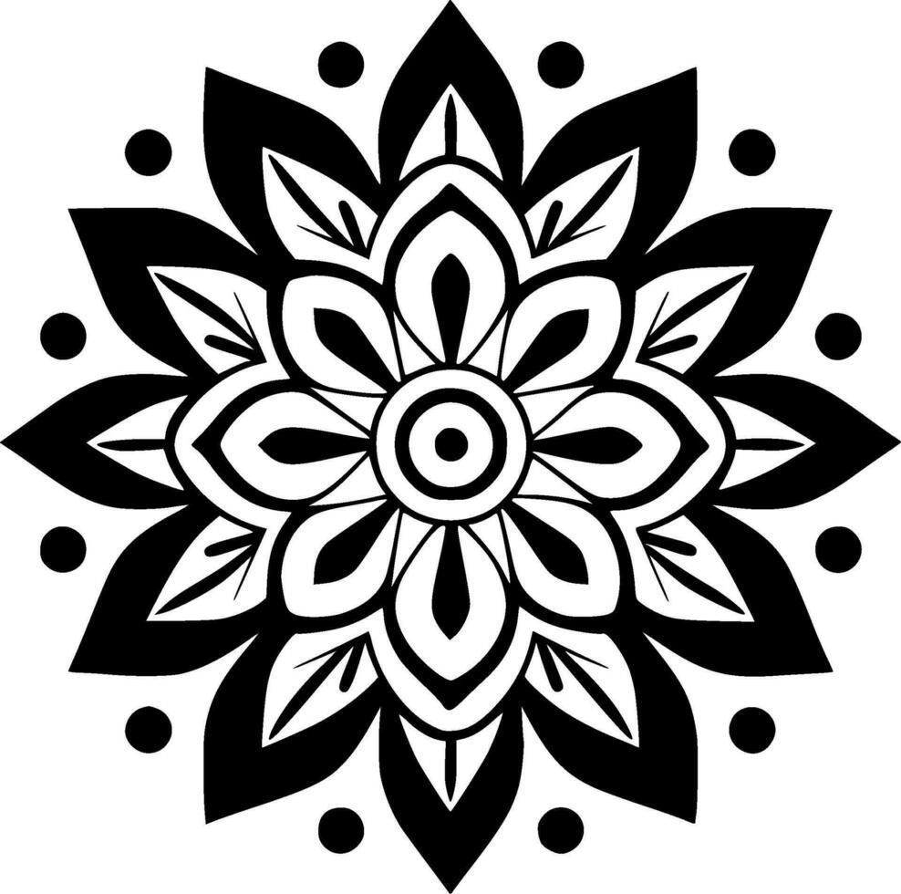 Mandala - - minimalistisch und eben Logo - - Vektor Illustration