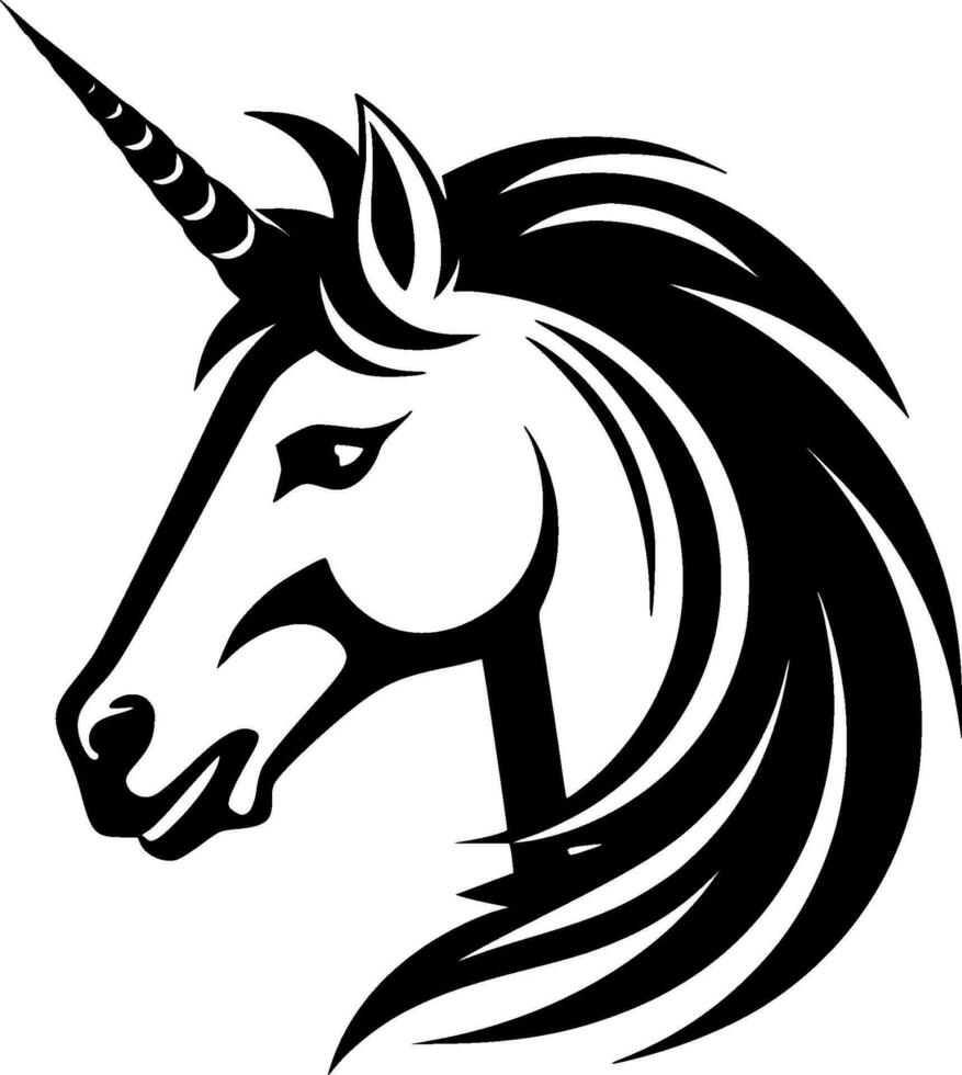 Einhorn - - minimalistisch und eben Logo - - Vektor Illustration