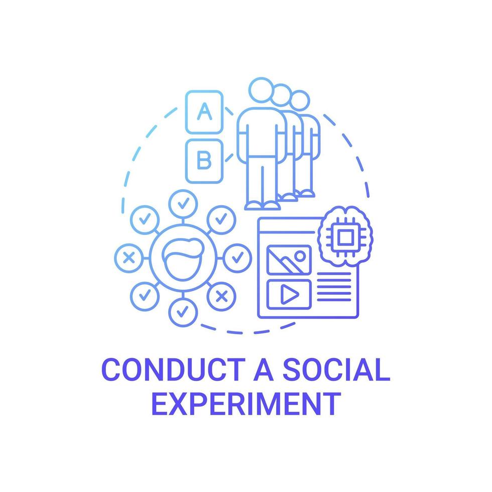 Konzeptsymbol für soziale Experimente durchführen vektor
