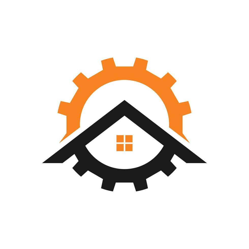 Mechaniker Haus Vektor Logo Design