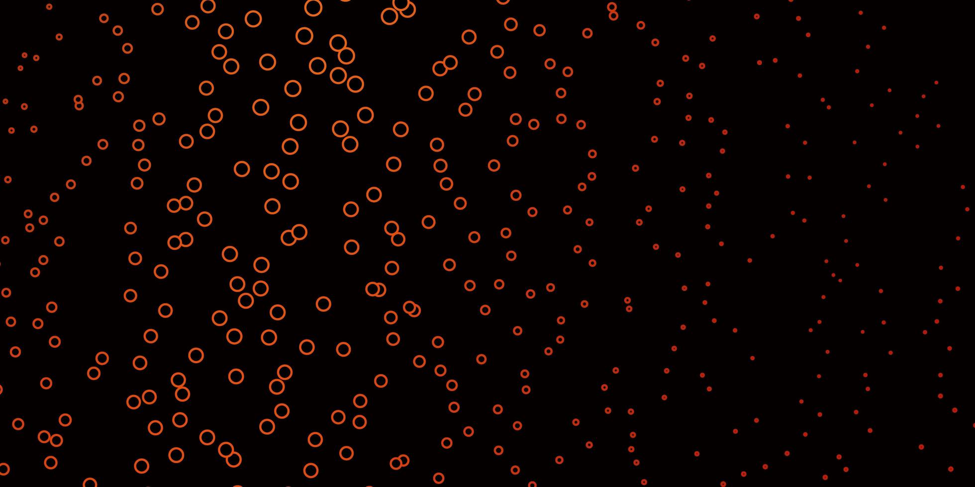 dunkelorange Vektorlayout mit Kreisen. vektor