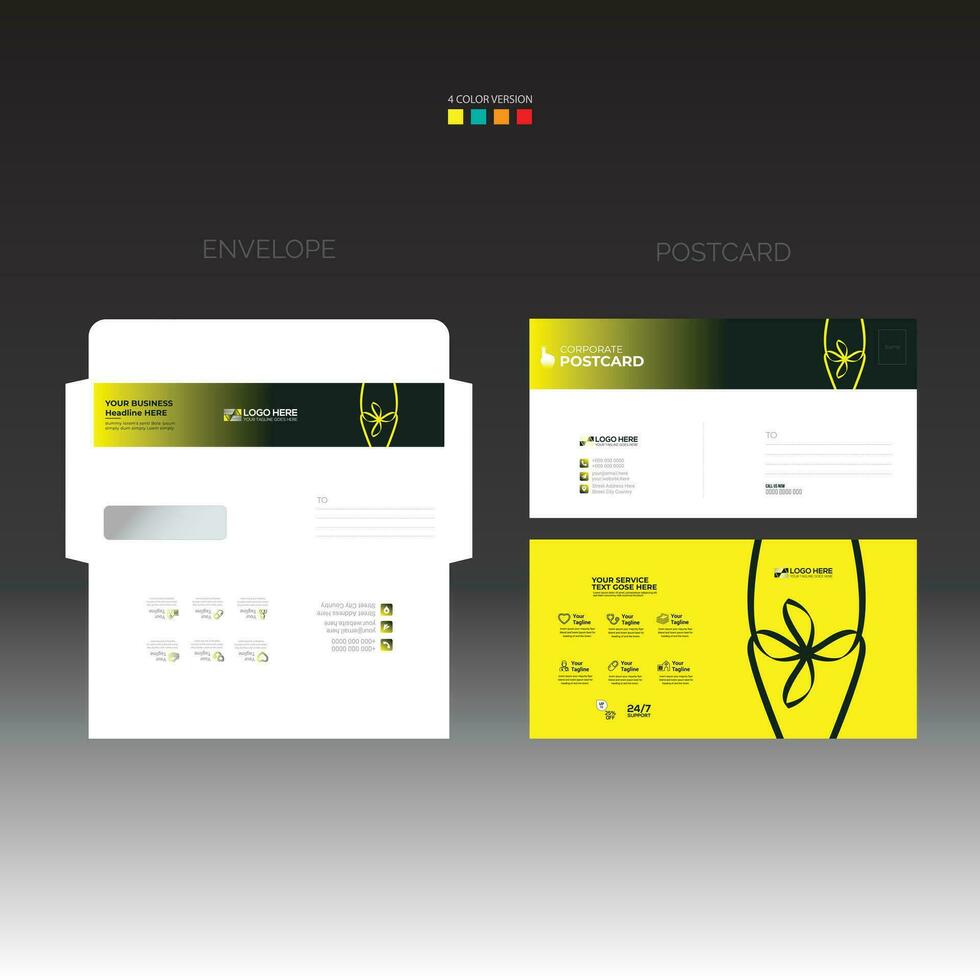 kuvert och vykort för några företag använda sig av vektor