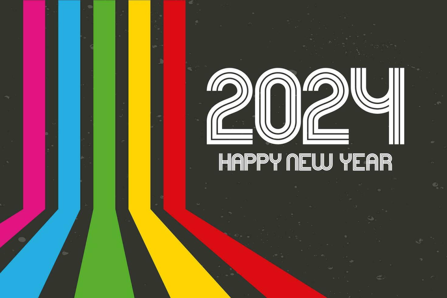 glücklich Neu Jahr 2024. festlich realistisch Dekoration. feiern 2024 Party. vektor