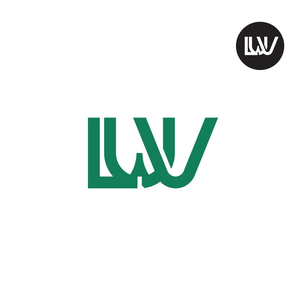 brev lwv monogram logotyp design vektor