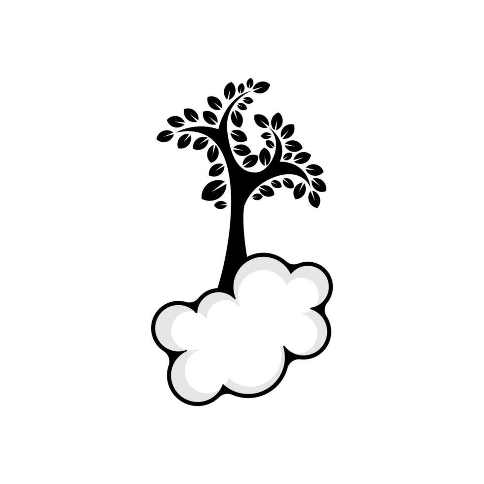 Baum und Wolke Symbol Logo Design vektor