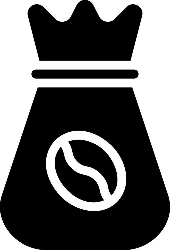 Kaffeebeutel-Glyphe-Symbol vektor