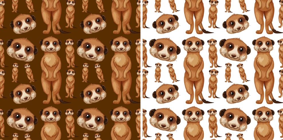 Seamless bakgrundsdesign med meerkats vektor