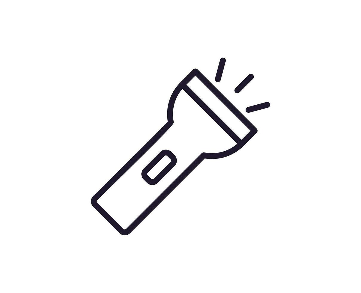 Taschenlampe Konzept. Single Prämie editierbar Schlaganfall Piktogramm perfekt zum Logos, Handy, Mobiltelefon Apps, online Geschäfte und Netz Websites. Vektor Symbol isoliert auf Weiß Hintergrund.
