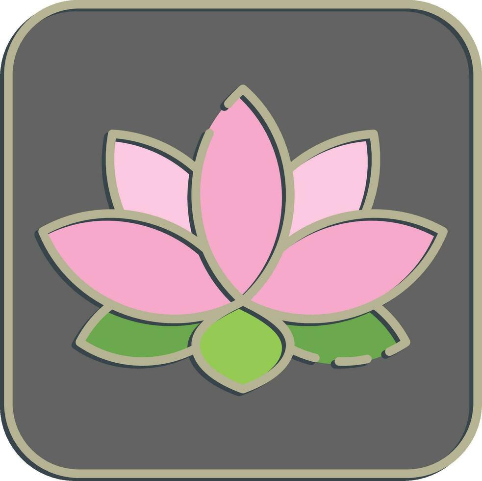 Symbol Lotus. Diwali Feier Elemente. Symbole im geprägt Stil. gut zum Drucke, Poster, Logo, Dekoration, Infografiken, usw. vektor