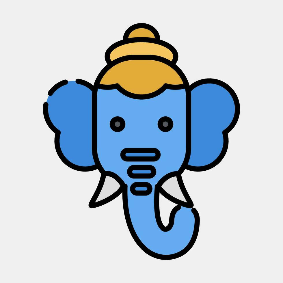 ikon ganesha. diwali firande element. ikoner i fylld linje stil. Bra för grafik, affischer, logotyp, dekoration, infografik, etc. vektor