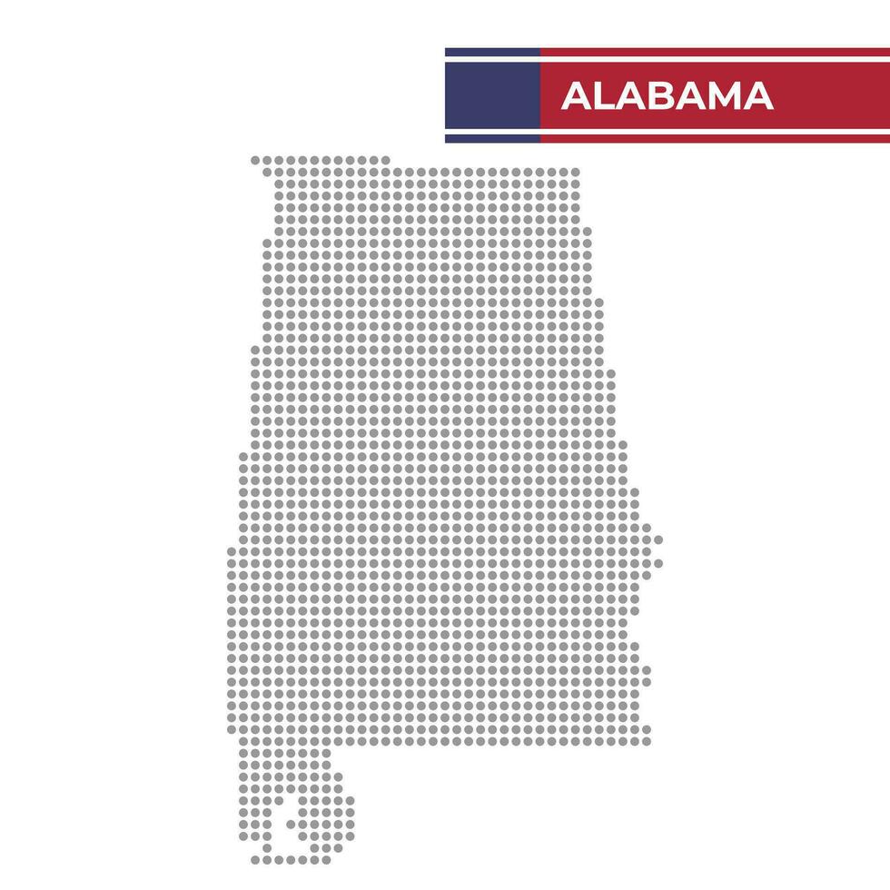 gepunktet Karte von Alabama Zustand vektor