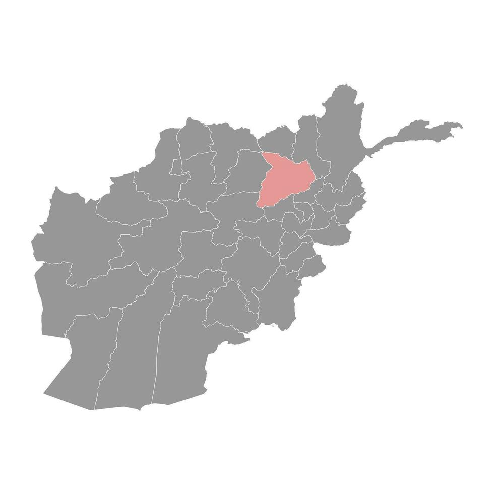 baghlan provins Karta, administrativ division av afghanistan. vektor