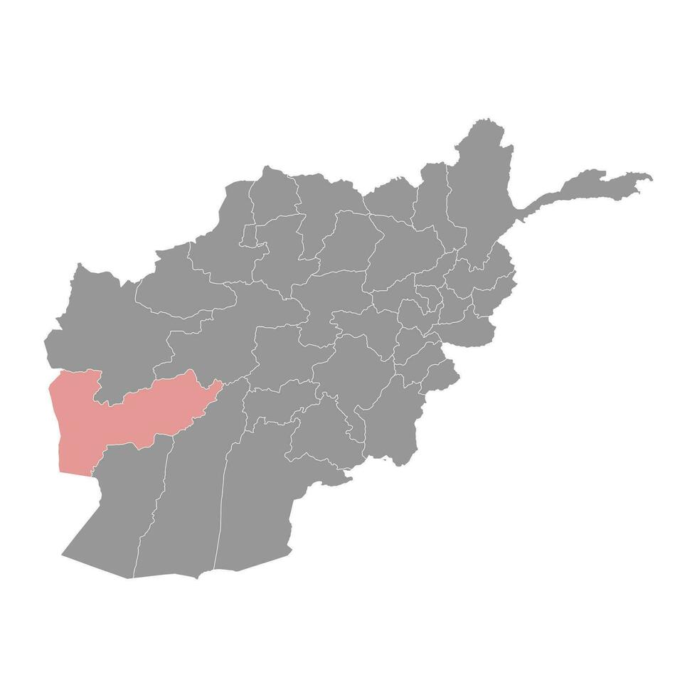 farah provins Karta, administrativ division av afghanistan. vektor
