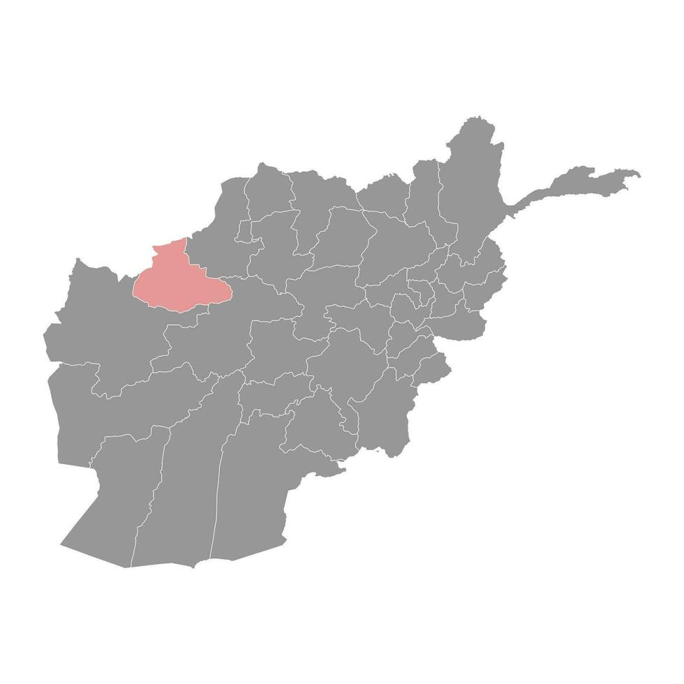 badghis provins Karta, administrativ division av afghanistan. vektor