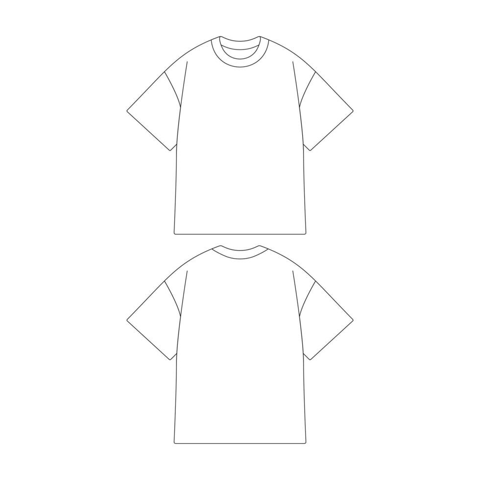 mall t-shirt oversize vektor illustration platt design översikt Kläder samling