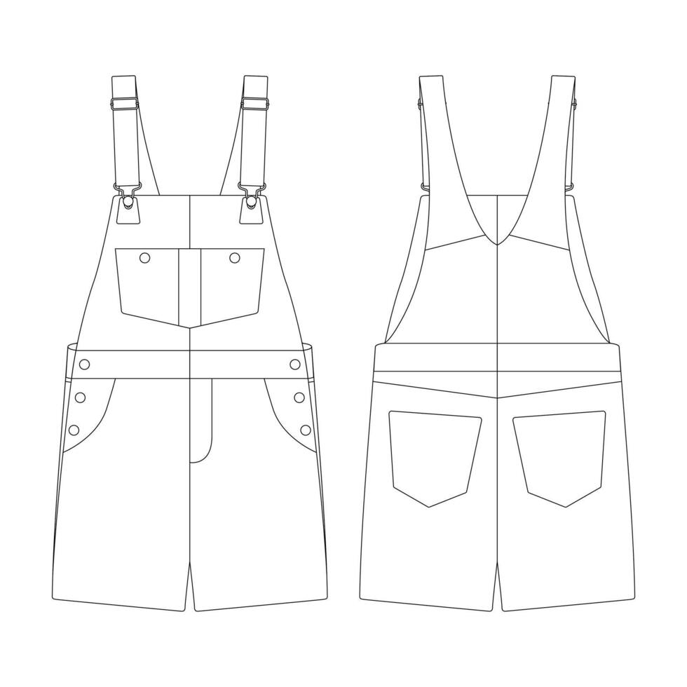 mall shorts haklapp övergripande vektor illustration platt design översikt Kläder samling