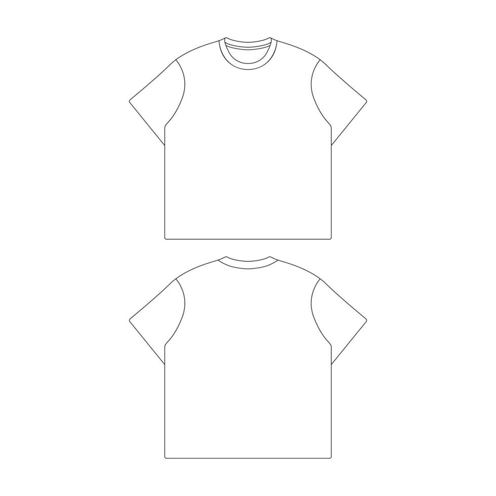 Vorlage T-Shirt kastenförmig Vektor Illustration eben Design Gliederung Kleidung Sammlung