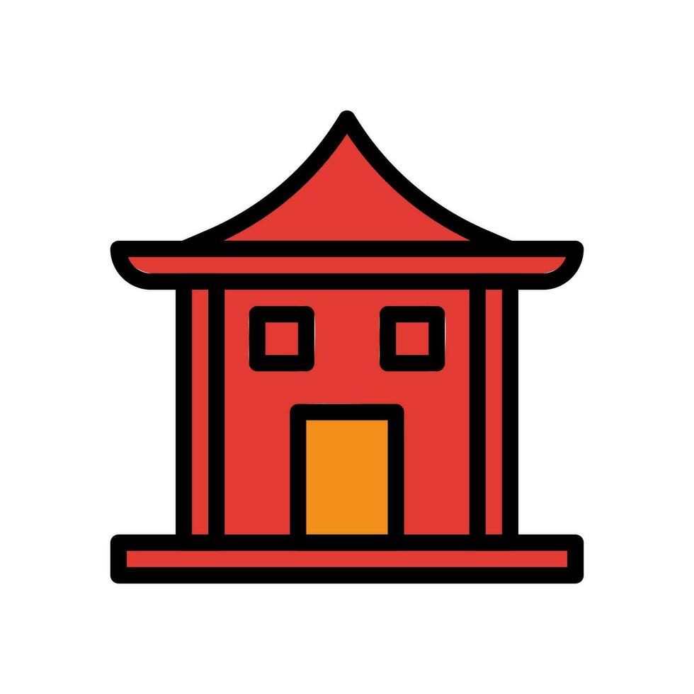 Bogen Symbol farbig Gliederung rot Orange Farbe Chinesisch Neu Jahr Symbol perfekt. vektor