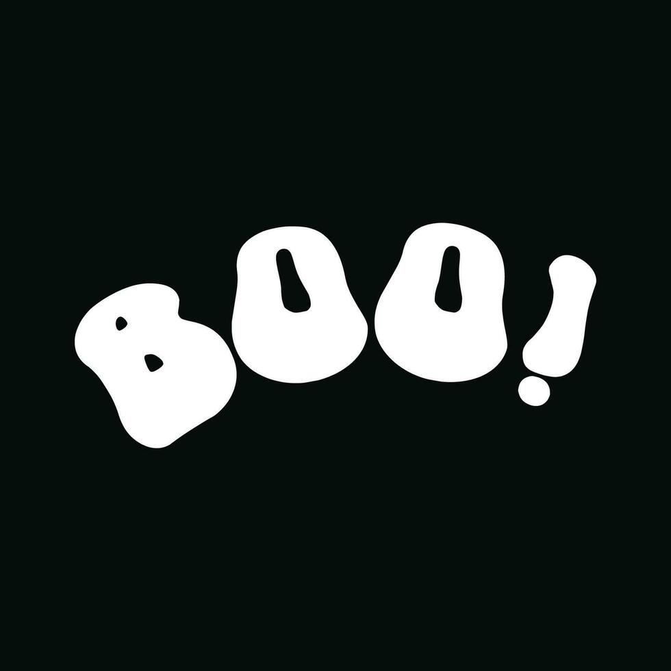 Boo Ausruf Beschriftung, Boo Typografie Design zum Halloween vektor