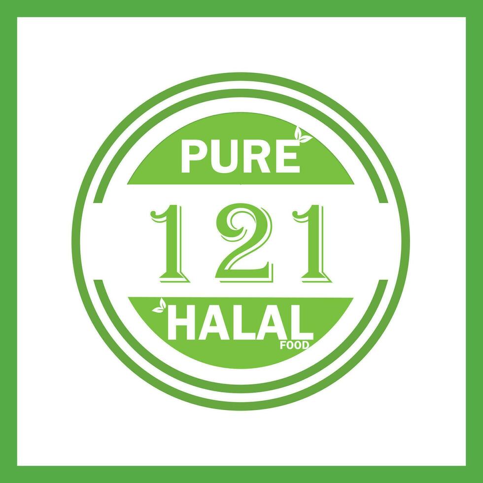 Design mit halal Blatt Design 121 vektor