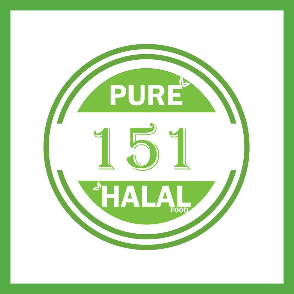 Design mit halal Blatt Design 151 vektor