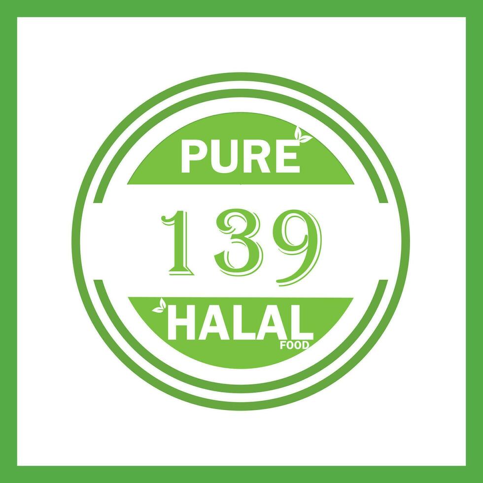 Design mit halal Blatt Design 139 vektor