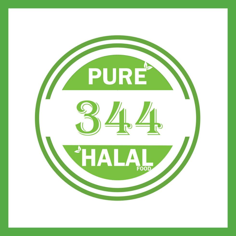 design med halal blad design 344 vektor