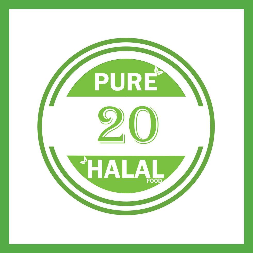 design med halal blad design 20 vektor