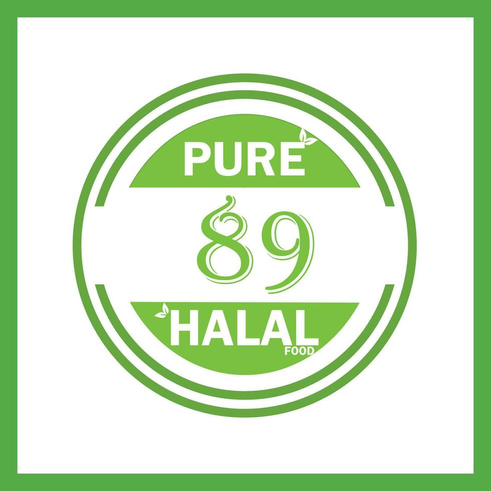 Design mit halal Blatt Design 89 vektor