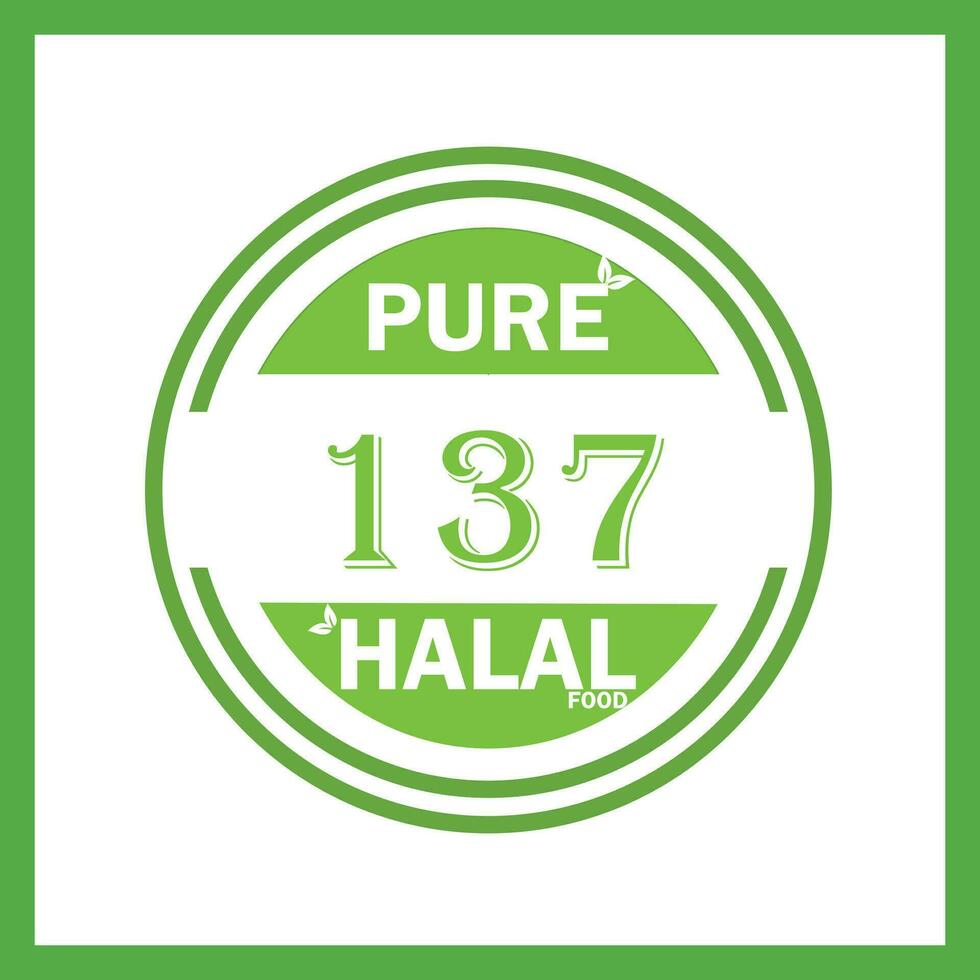 design med halal blad design 137 vektor