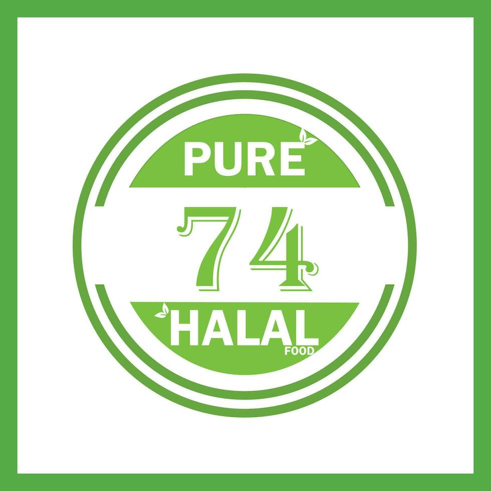 Design mit halal Blatt Design 74 vektor