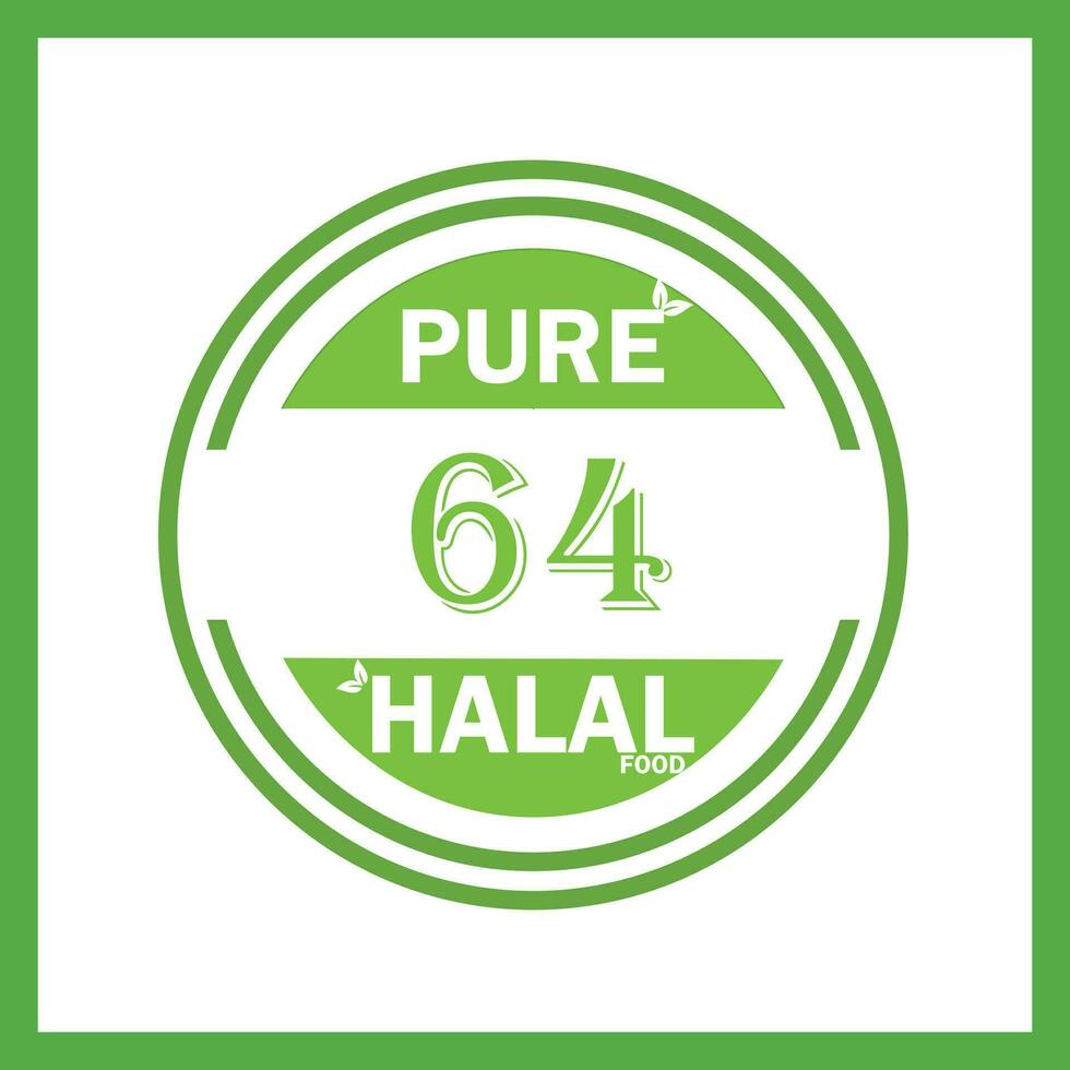 Design mit halal Blatt Design 64 vektor