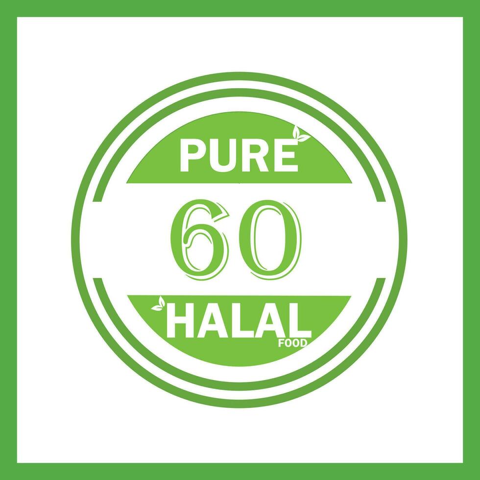 Design mit halal Blatt Design 60 vektor