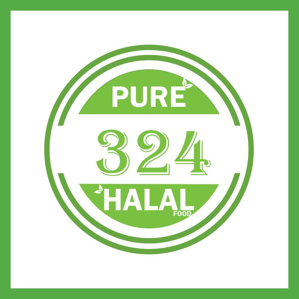 design med halal blad design 324 vektor