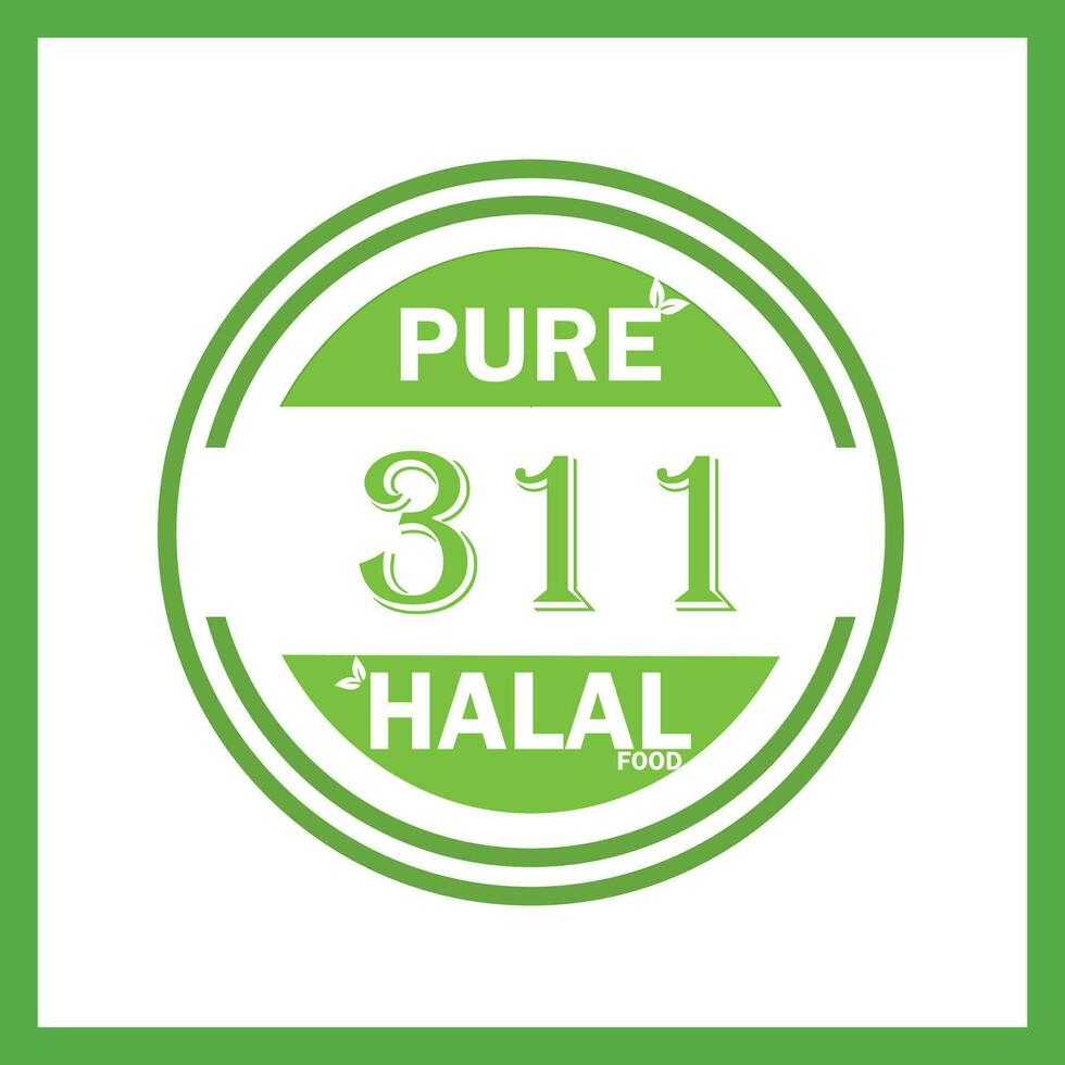 design med halal blad design 311 vektor