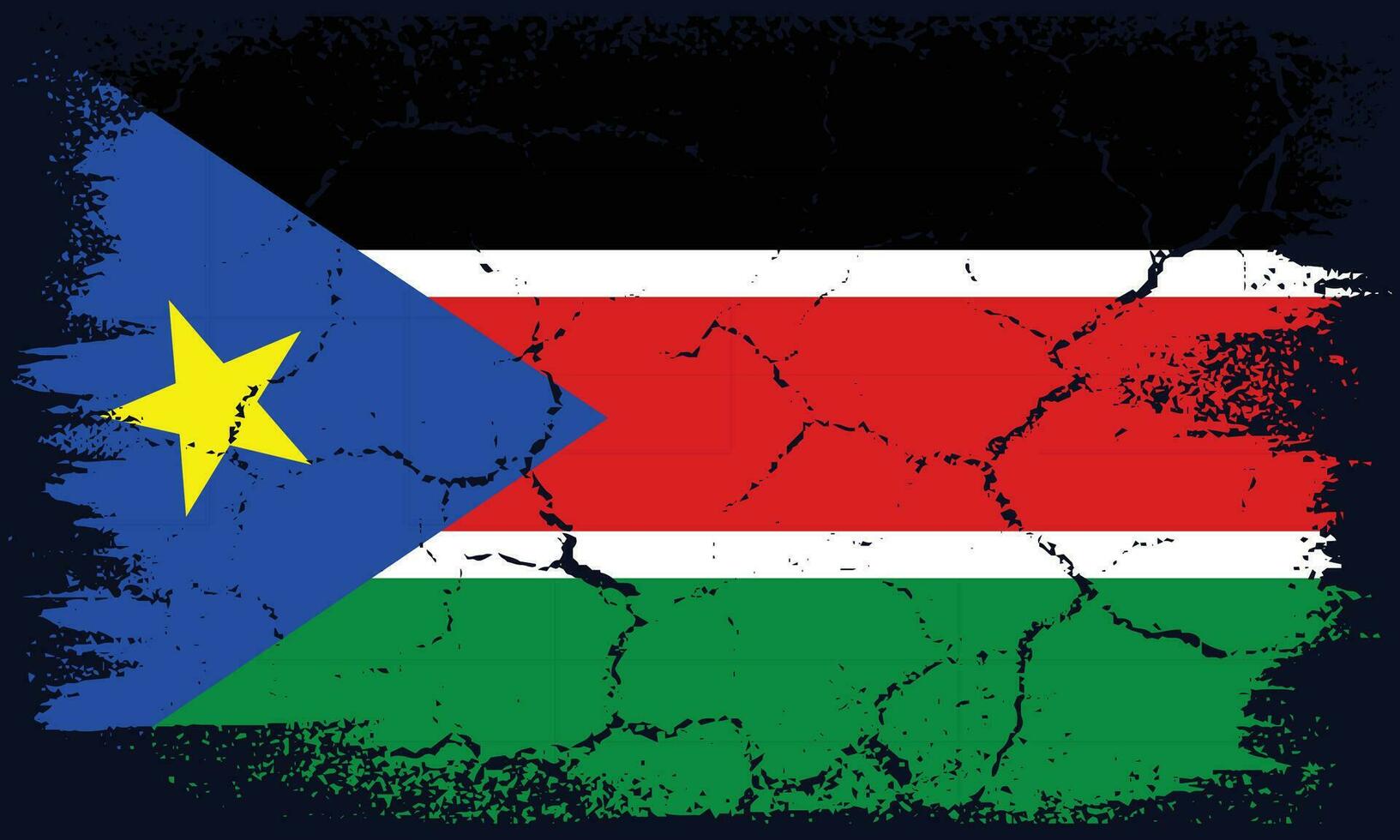 fri vektor platt design grunge söder sudan flagga bakgrund