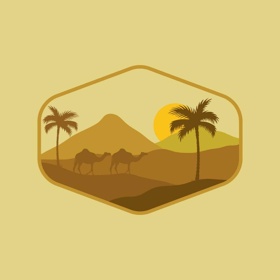 Wüste Vektor Illustration Logo Design