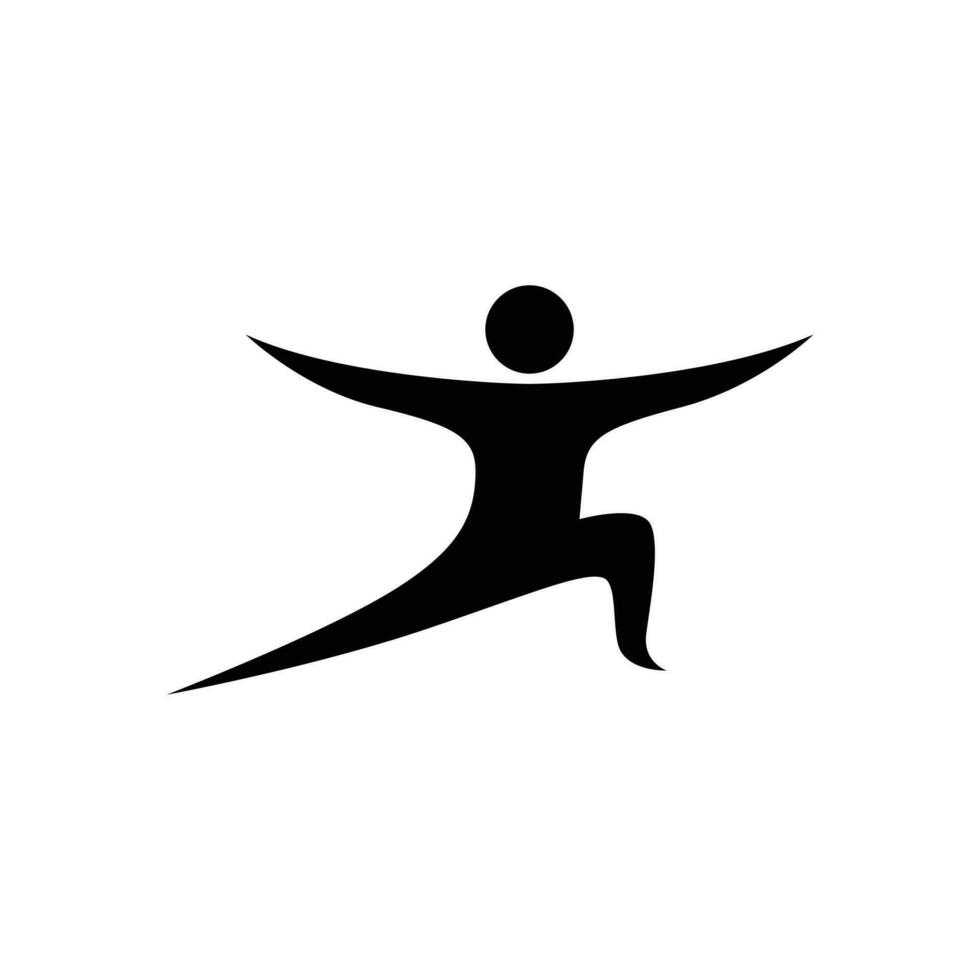 Illustration von Krieger Pose im Silhouette Vektor. verwenden zum Yoga posiert Logo. vektor