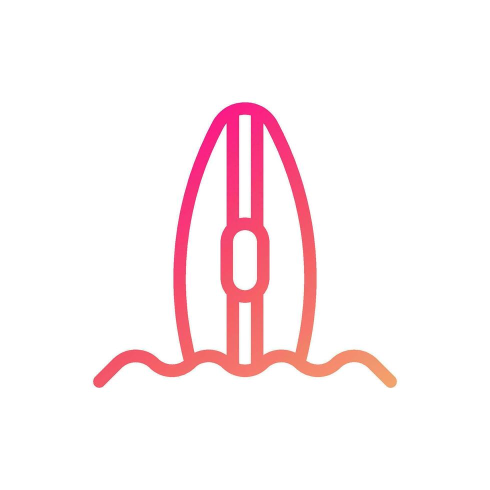 surfing ikon lutning rosa gul sommar strand symbol illustration. vektor