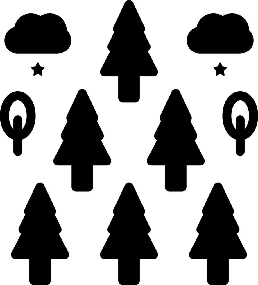 fast ikon för skog vektor