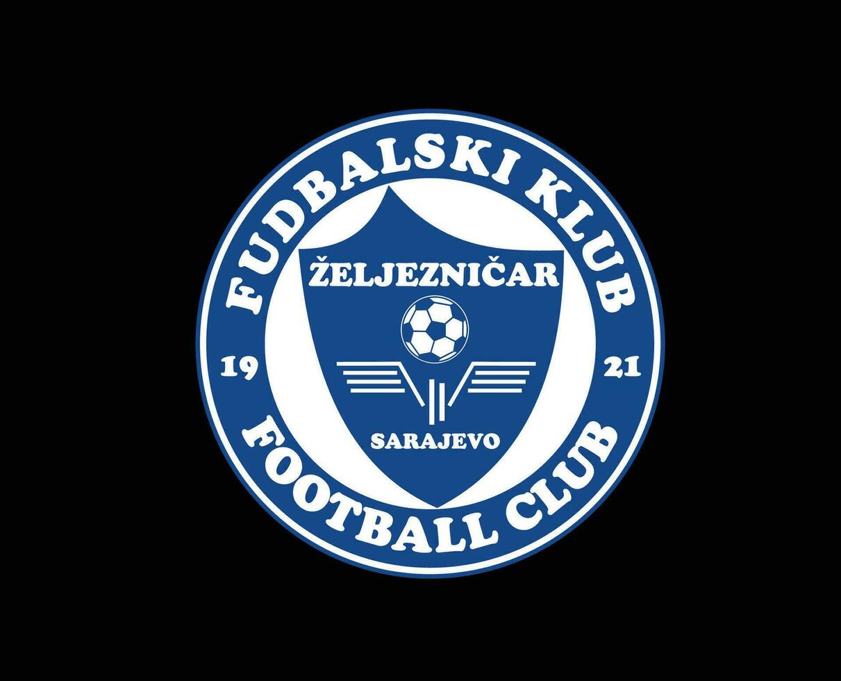 fk zeljeznicar klubb logotyp symbol bosnien herzegovina liga fotboll abstrakt design vektor illustration med svart bakgrund