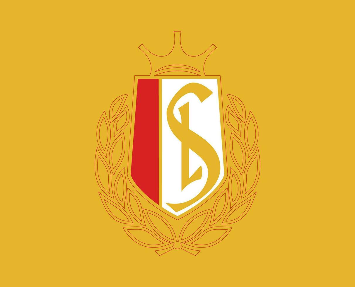 standard de liege klubb symbol logotyp belgien liga fotboll abstrakt design vektor illustration med gul bakgrund