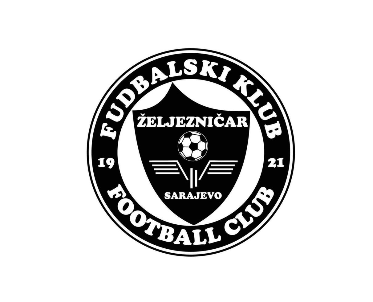 fk zeljeznicar klubb logotyp symbol svart bosnien herzegovina liga fotboll abstrakt design vektor illustration