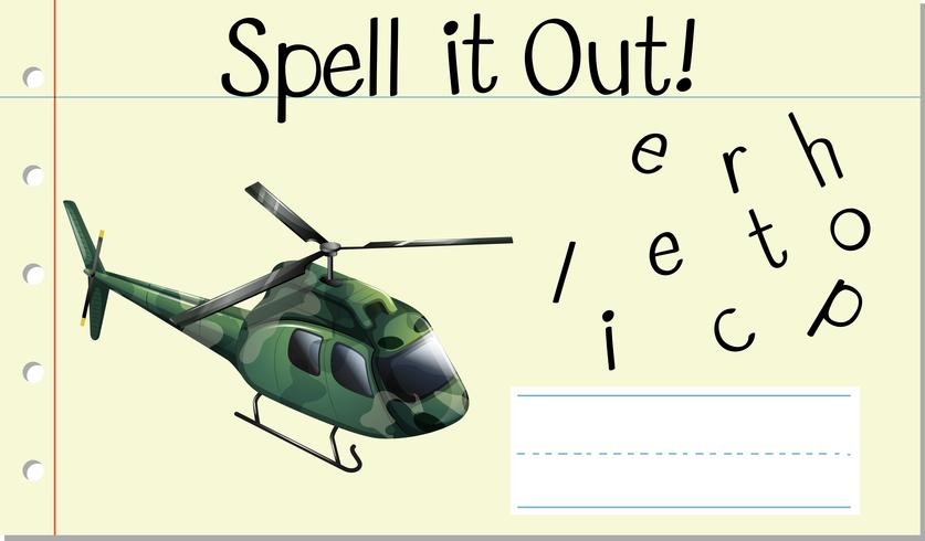 Schreibe es Hubschrauber aus vektor