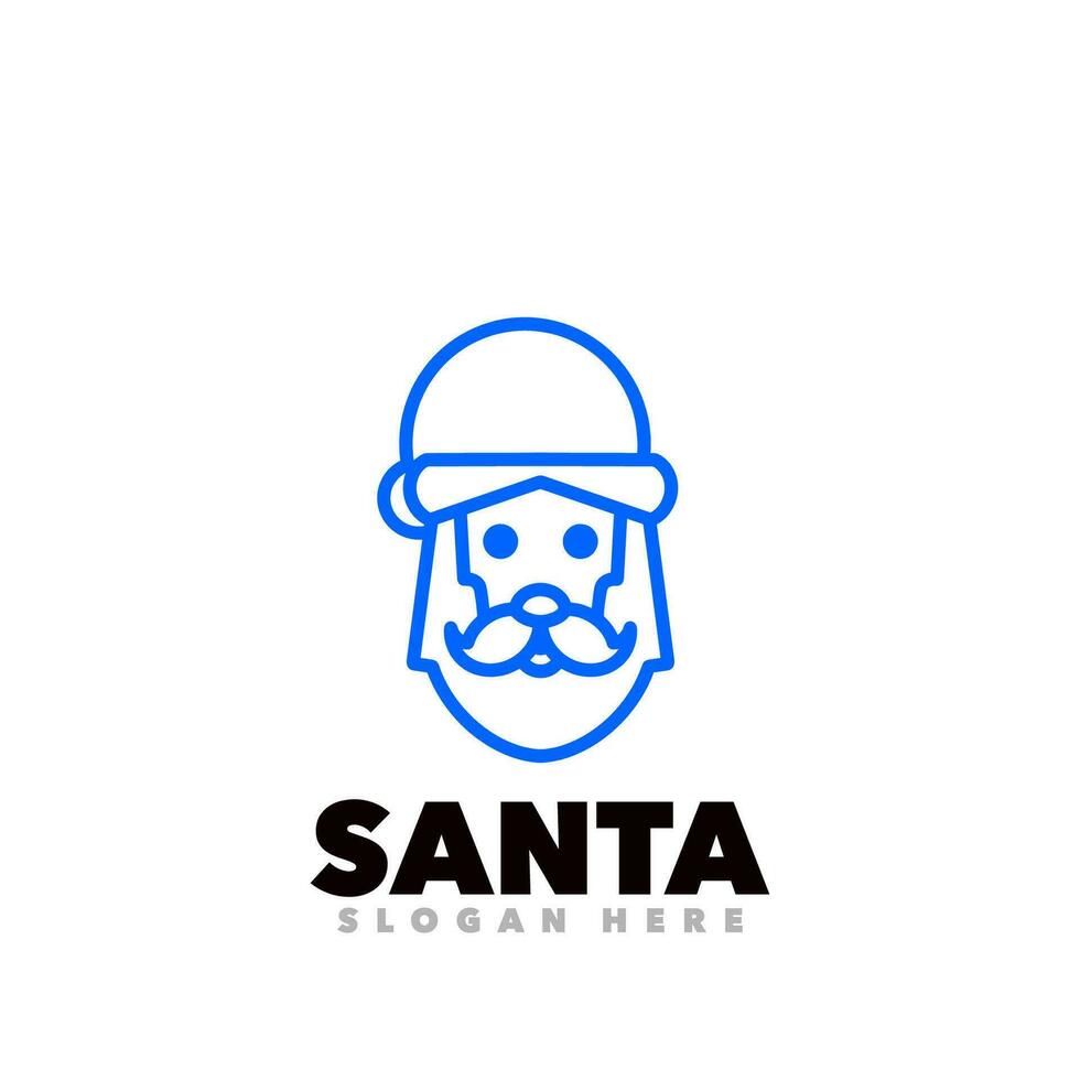 santa claus linje konst logotyp vektor