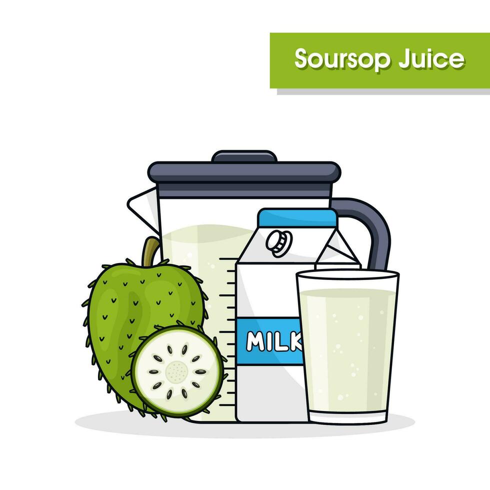 soursop juice dryck bakgrund design illustration vektor