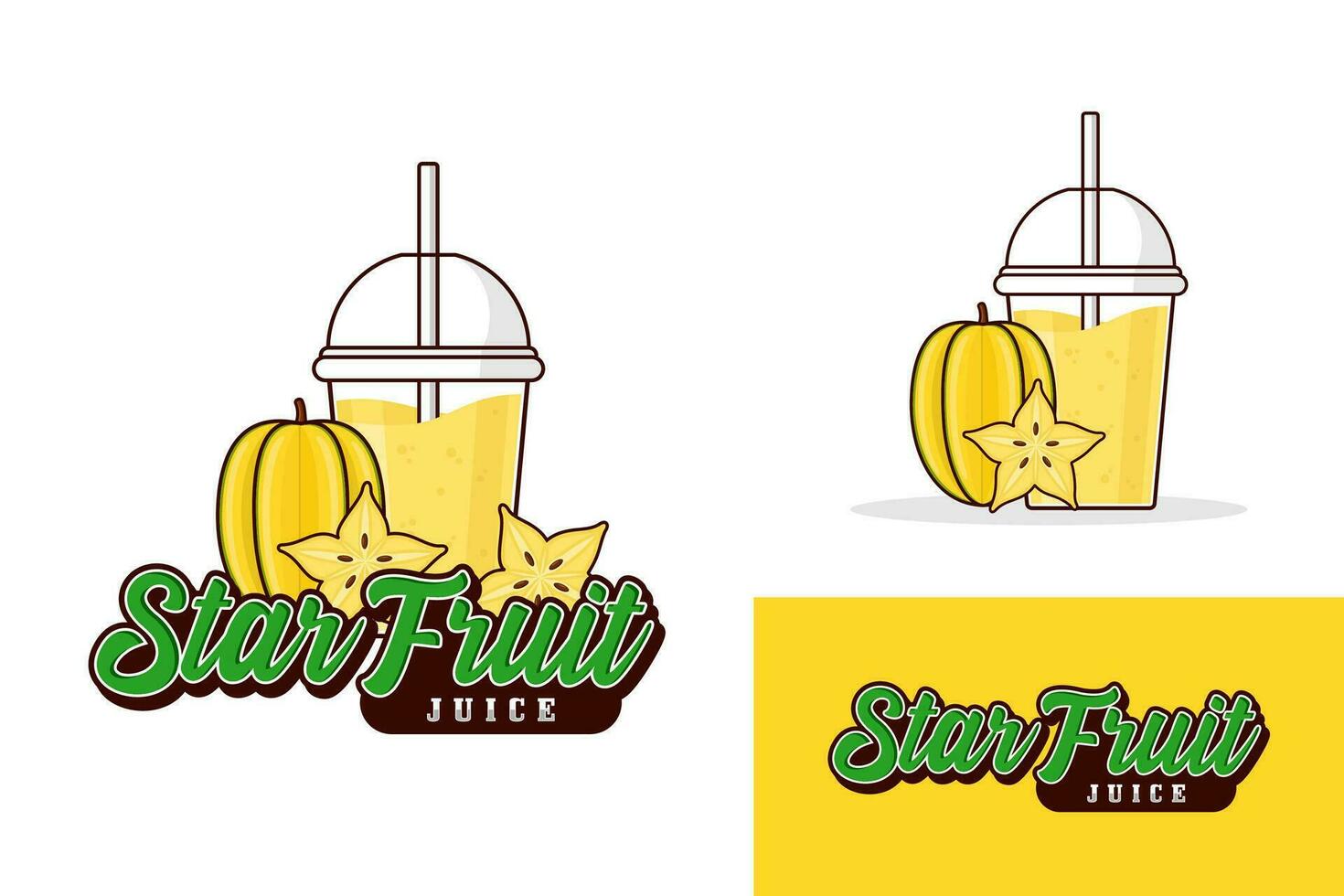 Star Obst Saft trinken Logo Design Illustration Sammlung vektor
