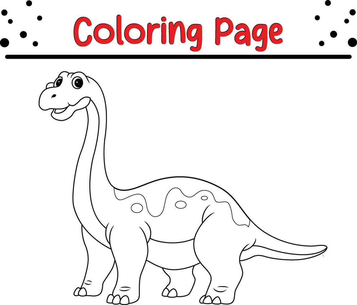 söt dinosaurie tecknad serie färg sida. djur- illustration vektor. för barn färg bok. vektor