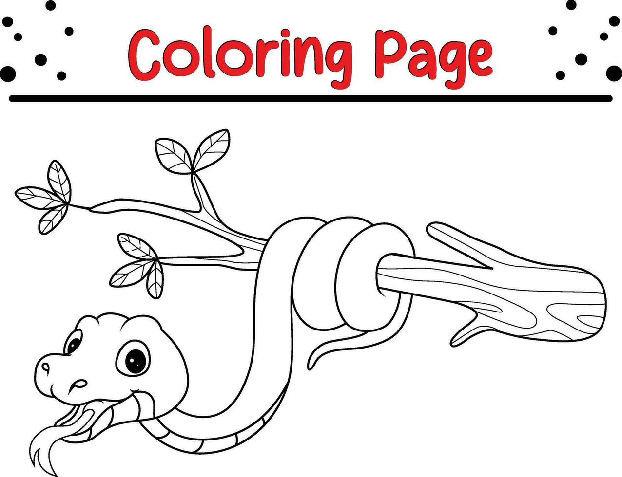 Schlange Färbung Seite zum Kinder. schwarz und Weiß Vektor Illustration zum Färbung Buch